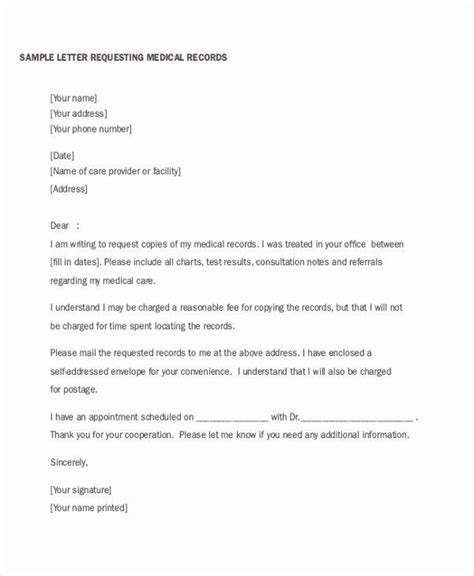 Template Letter Requesting Medical Records Letter To Request