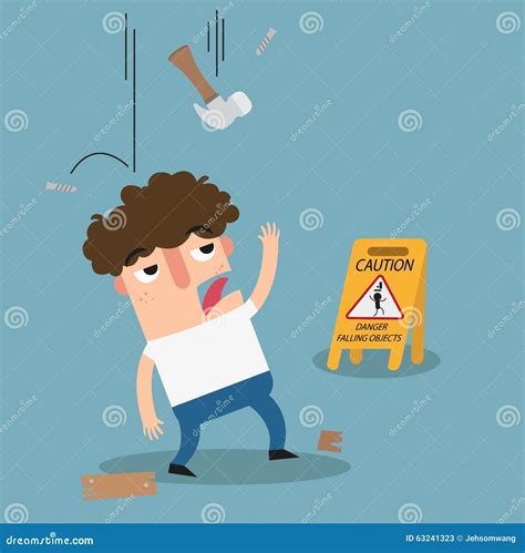 Danger Falling Objects Caution Sign Stock Vector Illustration Of