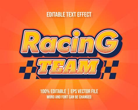 Premium Vector Editable Text Effect Racing Team 3d Vintage Style