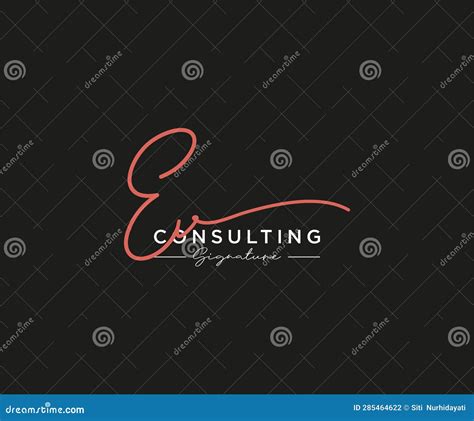 Initial EV Signature Logo Collection Template Vector Hand Drawn