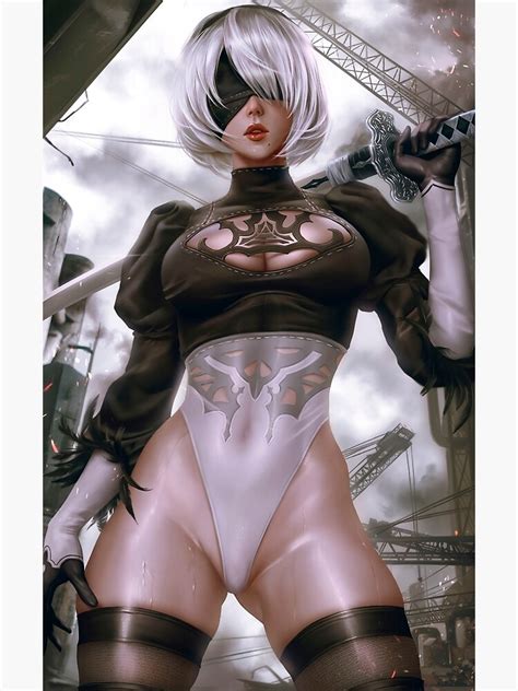 Póster Sexy YoRHa 2B Lascivo Muslos Thicc Ass Butt Nier Automata