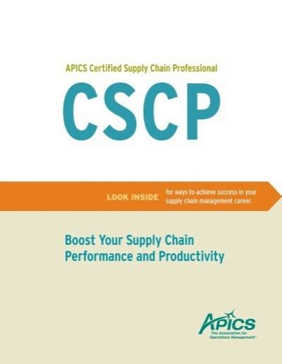 APICS Certified Supply Chain Professional CSCP