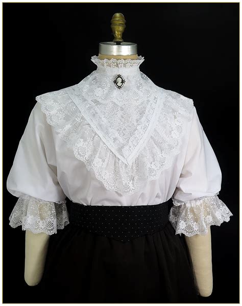 Victorian Ruffle Lace And Ribbon Blouse Etsy Canada