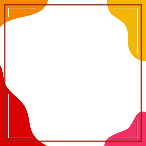 Frame Or Border Red Yellow Orange Pink And White Background Color