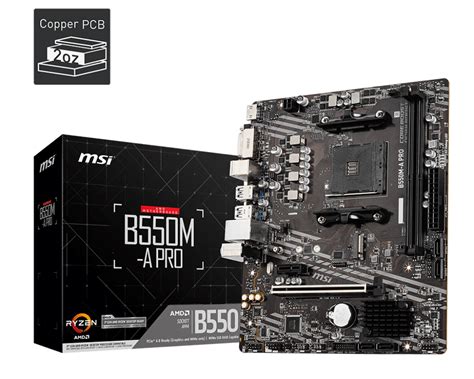 MSI B550M-A PRO Motherboard (AMD Ryzen 3000 3rd Gen AM4, DDR4, M.2, USB ...