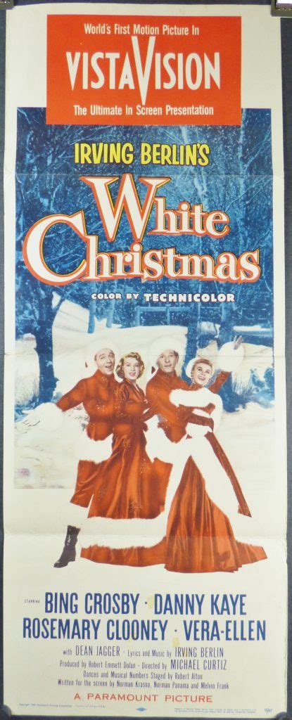 WHITE CHRISTMAS, Original Vintage Bing Crosby Insert Movie Poster ...