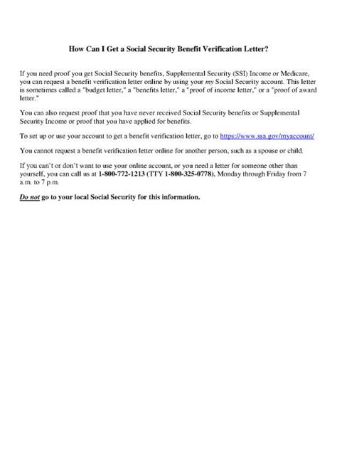 Letter Pdf 48789 | How To Get A Social Security Benefit Verification Letter