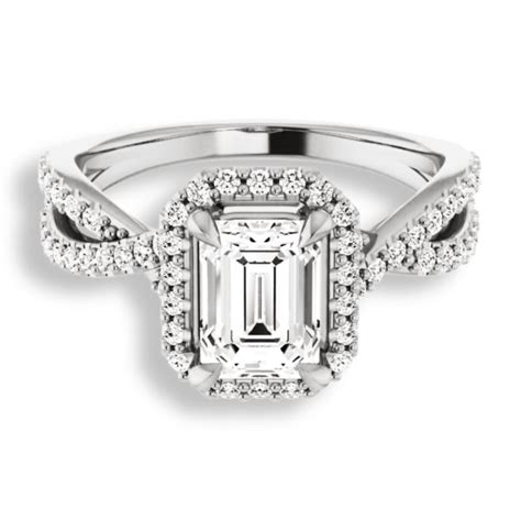 Aura Jewel 1 5 Ct VVS1 D Emerald Cut Lab Created Simulated Diamond Ring