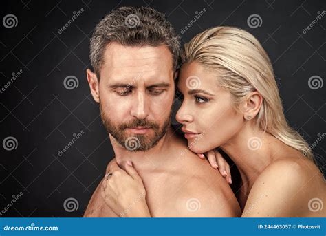 Expressing Feelings Passion And Desire Sensual Woman Embrace Naked Man Stock Image Image Of