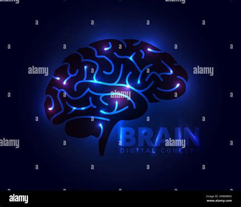 Digital Brain Concept Template For Deep Learning Artifical Intelligence