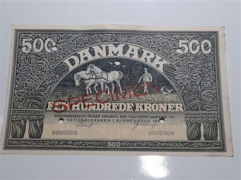 Denmark 500 Kroner 1931 SPECIMEN Lange Gellerup Catawiki