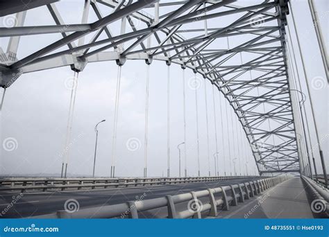 Steel truss arch bridge stock image. Image of transportation - 48735551