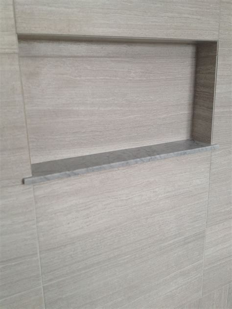 A Shower Niche With A Marble Sill Shower Remodel Bathrooms Remodel