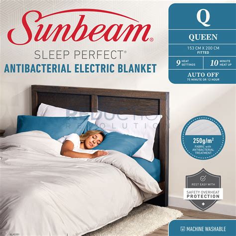 Sunbeam Queen Bed Antibacterial Electric Blanket BLA5351