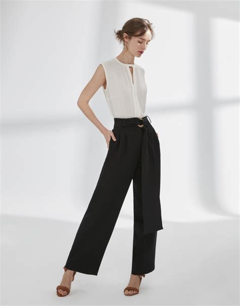 Venta Pantalon De Pinza Negro Mujer En Stock