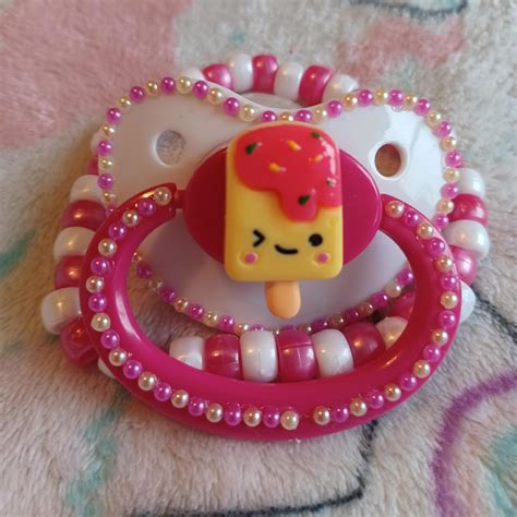 Adult Decoden Pacifier Pink And White Ice Cream Depop