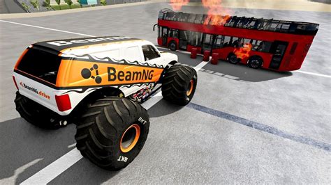 Monster Trucks And Trucks Do Epic High Speed Jumps Beamng Drive And