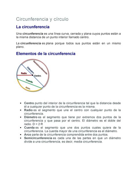 Circunferencia Y C Rculo Circunferencia Y C Rculo La Circunferencia