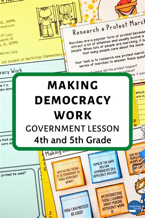 Making Democracy Work Government Lesson Activities In With