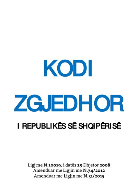 Pdf Kodi Zgjedhor I Republikës Së Shqipërisë Endri Prifti