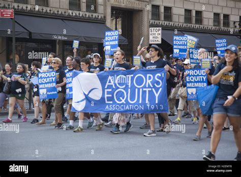 Actors Equity Association Members March In The Labor Day Parade Up 5th Avenue In New York City