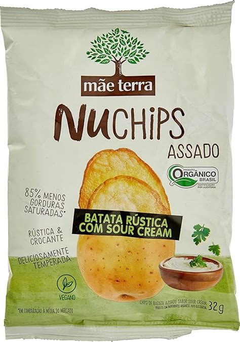 Chips De Batata Rústica Assado Orgânico Com Sour Cream Mãe Terra