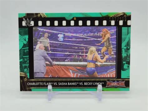 Charlotte Flair Vs Sasha Banks Vs Becky Lynch Topps Wwe Film Cell