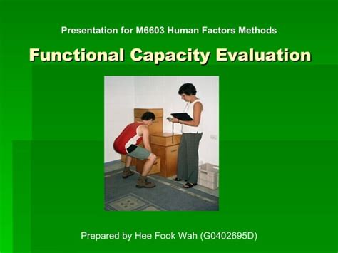 Functional Capacity Evaluation Ppt