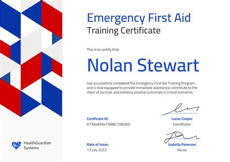 Free First Aid Certificate Templates Download And Edit Certifier