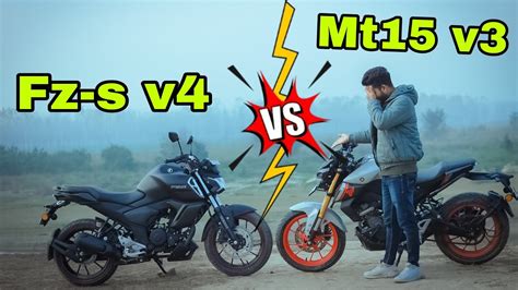 Mt Vs Fzs V Comparison Yamaha Fzs V Mt Youtube