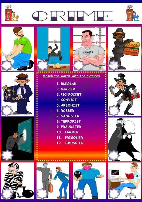 Crime Esl Worksheet By Knds