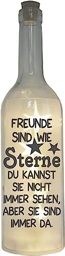 WB Wohn Trends LED Flasche Mit Motiv Freunde Sind Wie Sterne Grau