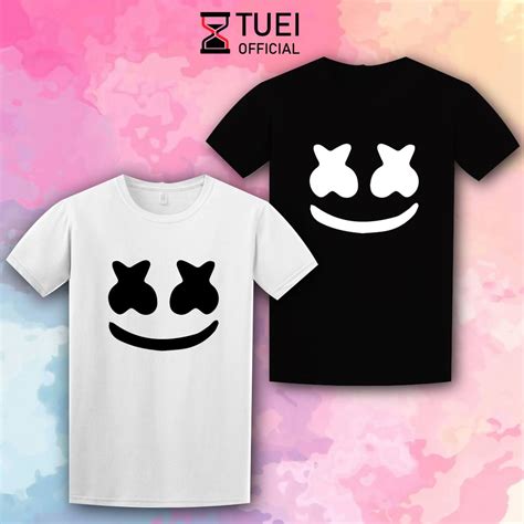 Jual Baju Kaos Custom Dtg Cotton Combed Desain Marshmello Face