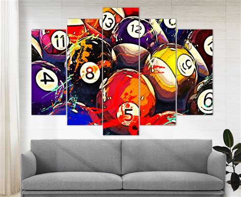 Billiards Wall Art Billiards Balls Canvas Print Game Room Etsy Australia