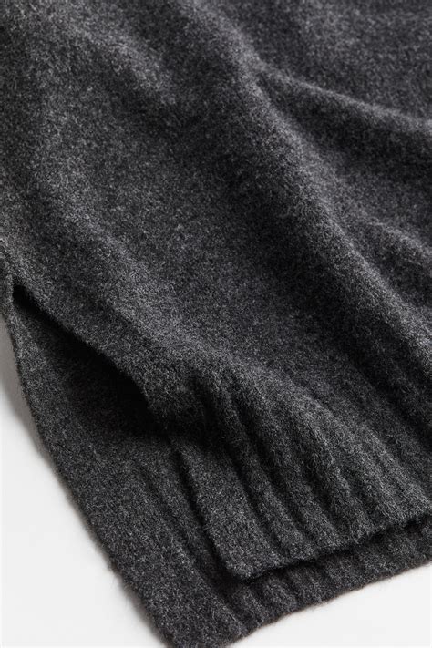 Mock Turtleneck Sweater Dark Gray Melange Ladies Handm Us