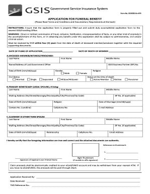 Funeral Claim Form Templates Page Pdffiller