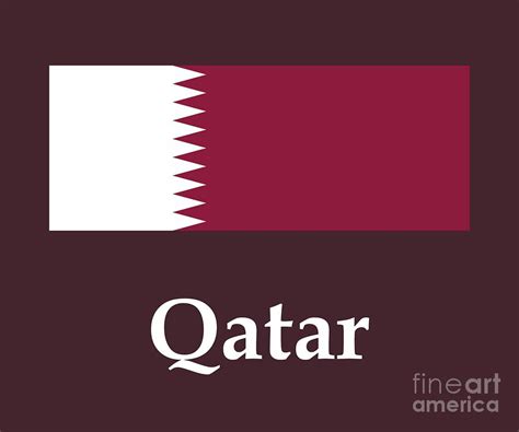 Qatar Flag And Name Digital Art By Frederick Holiday Fine Art America