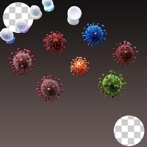 Premium Psd Virus Isolated On Transparent Background