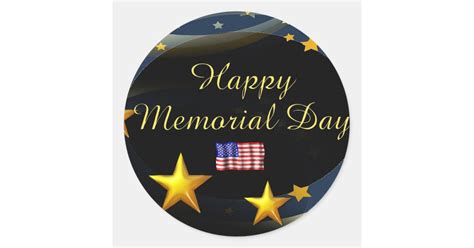 Happy Memorial Day Classic Round Sticker Zazzle