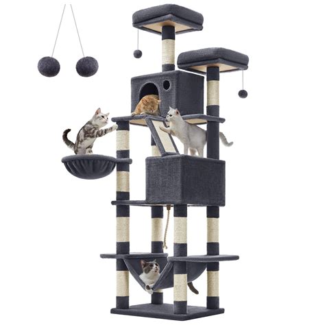 Feandrea Cat Tree 81 1 Inch Large Cat Tower With 13 Scratching Posts