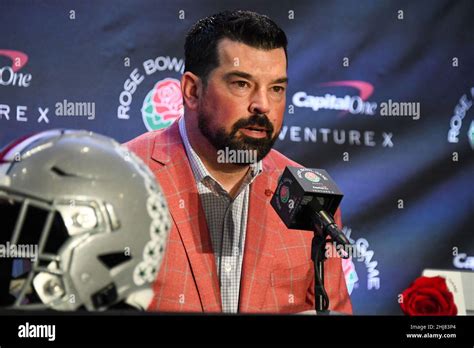 Ohio State Head Coach Ryan Day Speaks During A Press Conference Prior