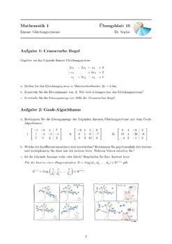 Bungsblatt Mathematik Lineare Gleichungssysteme By Dr Sophie