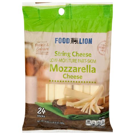 Food Lion Low Moisture Part Skim Mozzarella String Cheese 24 Sticks 24 Ea