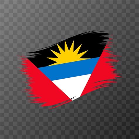 Bandera Nacional De Antigua Y Barbuda Trazo De Pincel Grunge