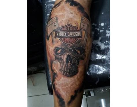 Harley Davidson Skull Tattoo