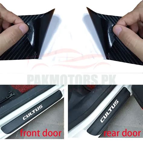 Cultus Logo Car Door Sill Scuff Guard Carbon Fiber Door Panel Guard