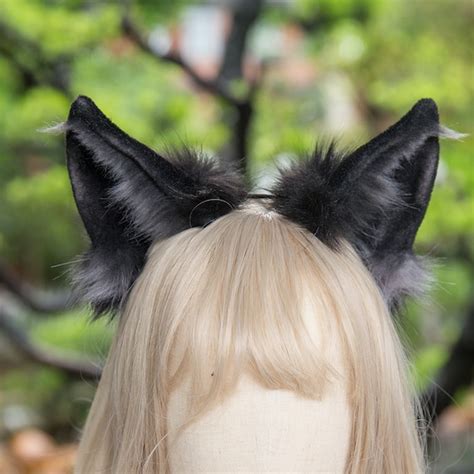 Wolf Ears Headbandblack Wolf Earswerewolf Earsanime - Etsy