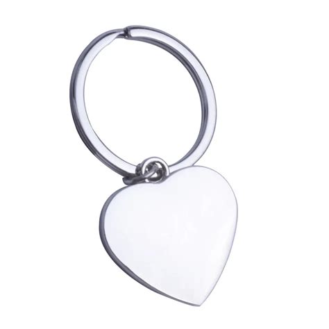 Hot Sales Custom Logo Promotional Cheap Heart Shaped Keychain Blank Metal Alibaba