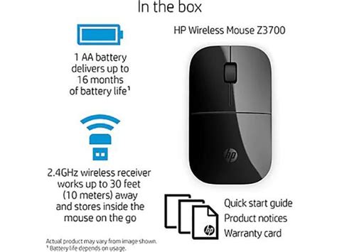 Hp Z3700 Black Wireless Mouse V0l79aaabl