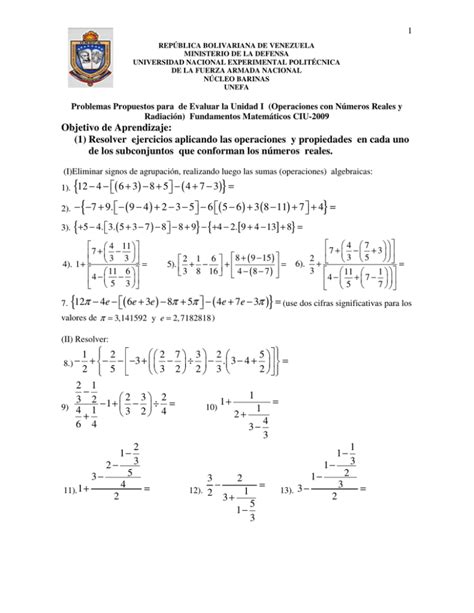 Guia De Ejercicios De Fundamentos Matematicos Ciu